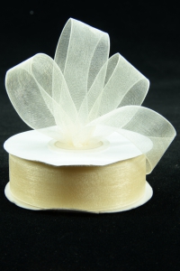 Organza Ribbon , Ivory, 7/8 Inch x 25 Yards (1 Spool) SALE ITEM